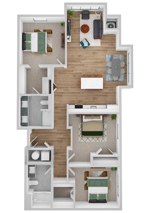 Woodland B floor plan image at Park 205, Illinois, 60068